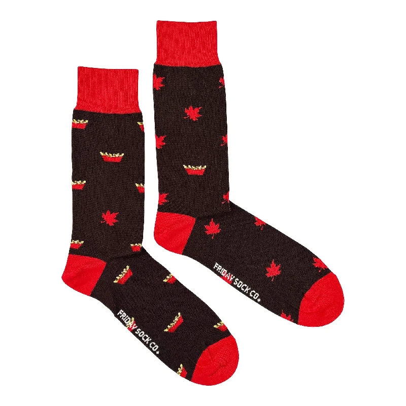 Stock Up Poutine Mismatched Socks M