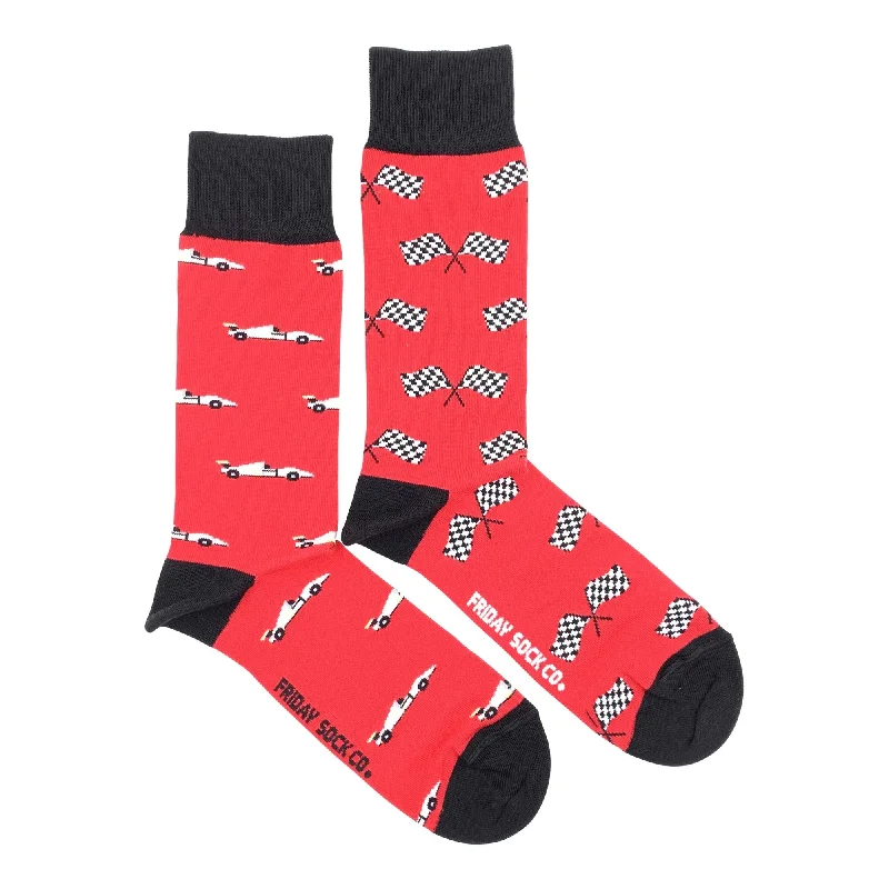 Closeout Deal Race Cars Mismatched Socks M