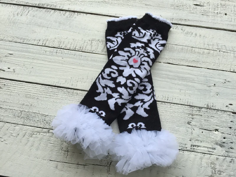 Stock Clearance SALE! Black and White Damask leg warmers