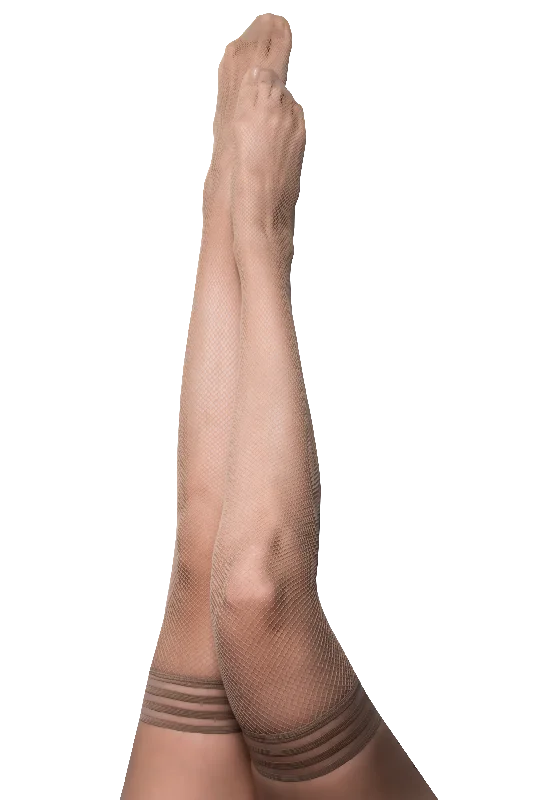 Bargain Alert Samantha: Barely There Fishnet Thigh Highs. Petite to Plus Size
