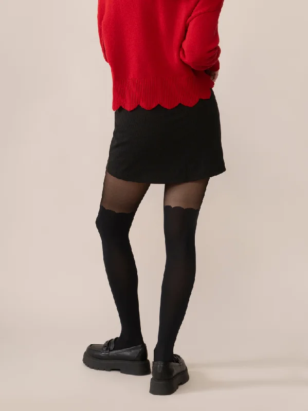 Weekend Savings Spree Scallop Over-the-Knee Tights