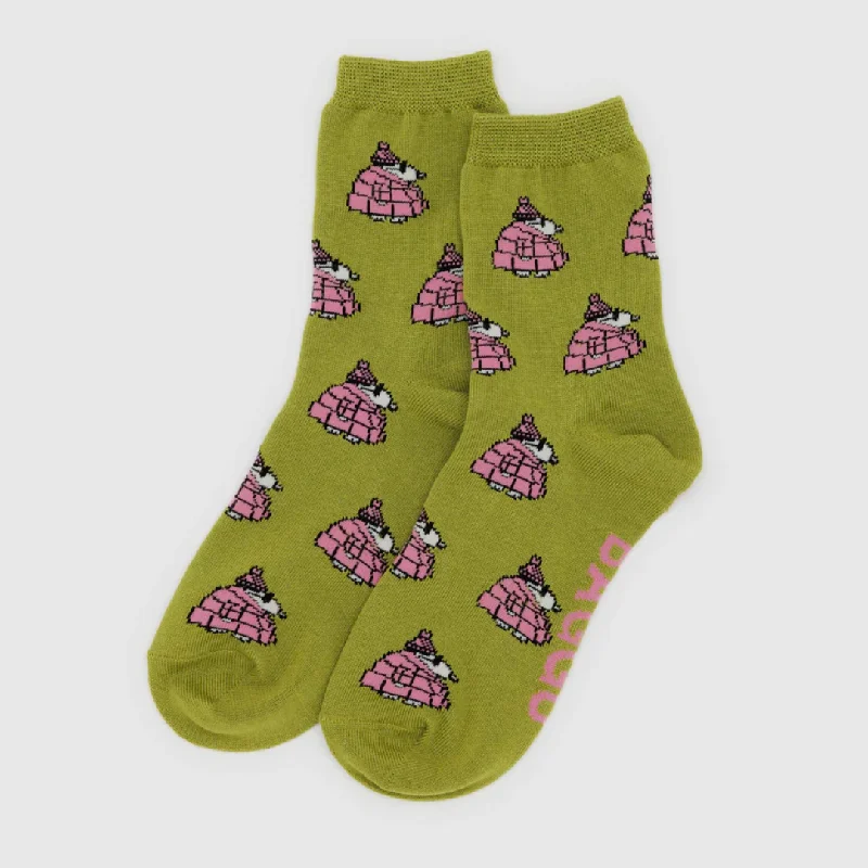 Early Bird Snoopy Crew Socks from BAGGU