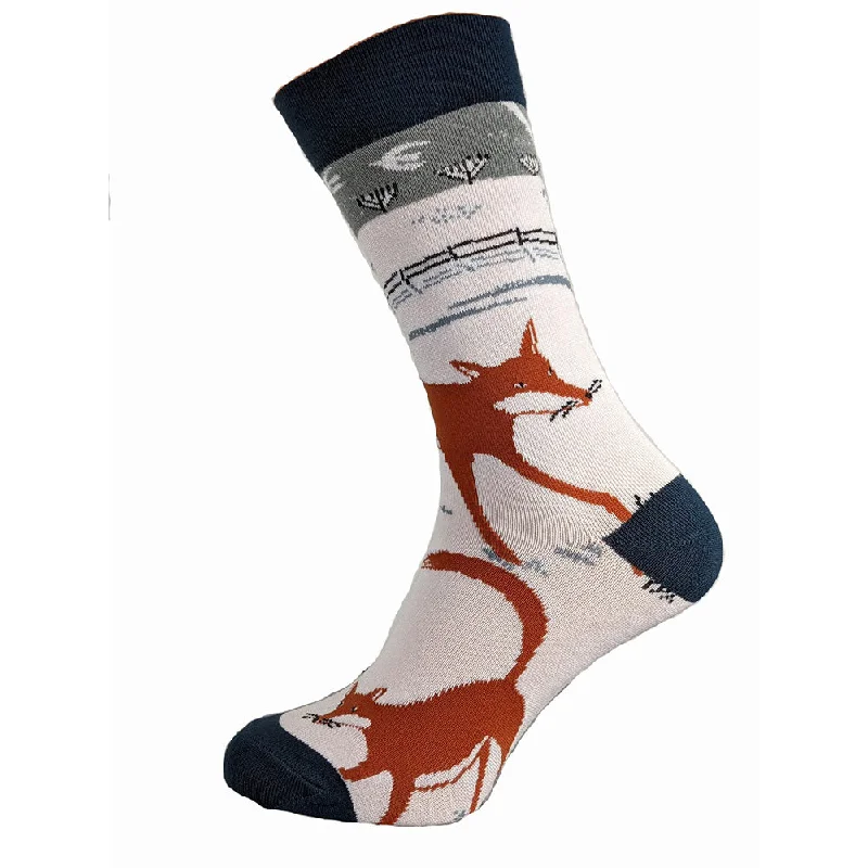 Weekend Savings Spectacular Snowy Fox Bamboo Socks