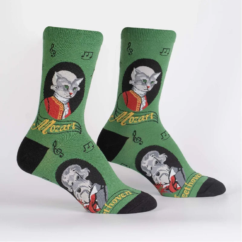 Stock Clearance Sock It To Me Women's Crew Socks - A Tail of Two Composers