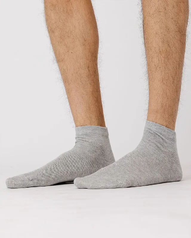 Crazy Savings Solid Grey Short Socks