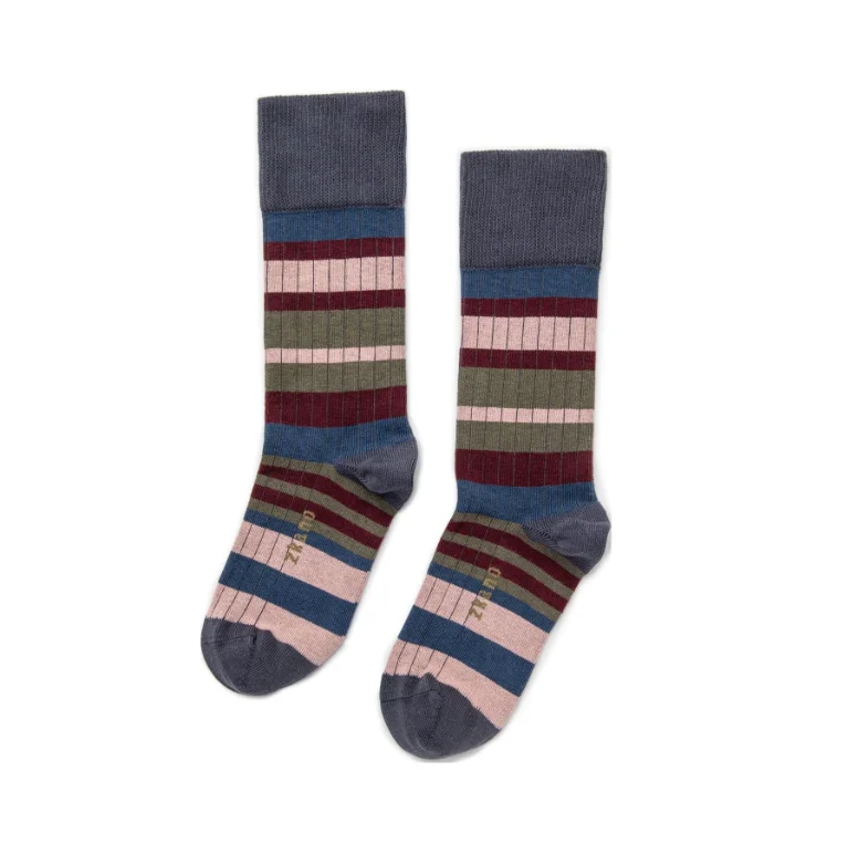 Unwind with Weekend Discounts Sweater Stripe Socks in Indigo from Zkano