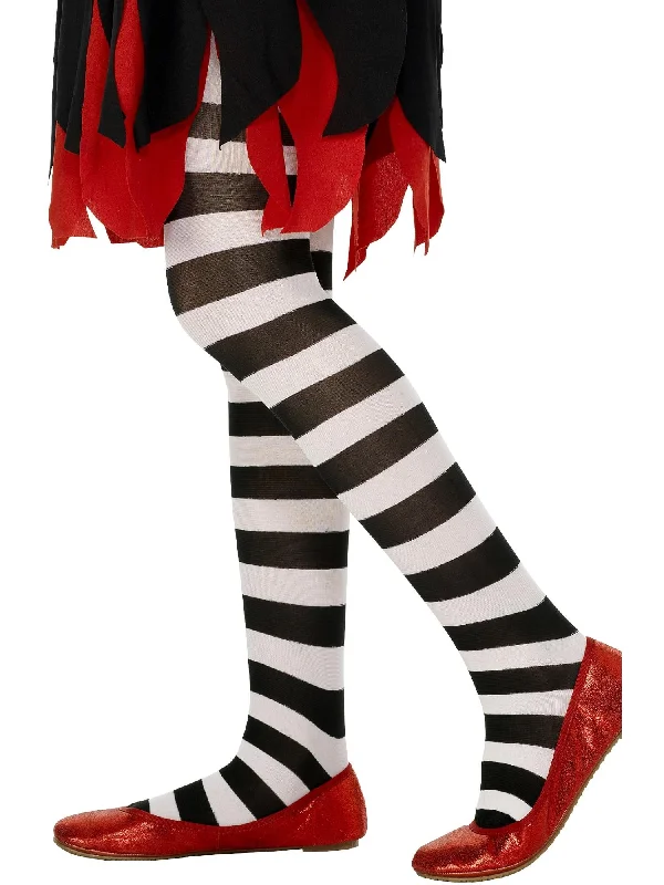 Time-Sensitive Tights, Black & White, Age 6-12