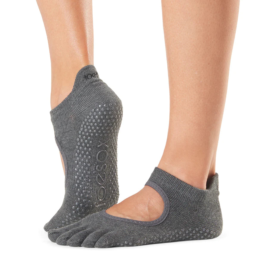 Weekend Discounts to Savor TOESOX Grip Full Toe Bellarina - Charcoal Grey