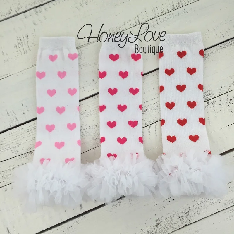 Year-End Deals Leg warmers - Light Pink, Hot Pink or Red Hearts