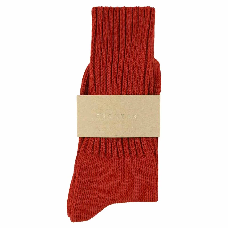 Flash Sale Women Crew Socks - Red Ochre