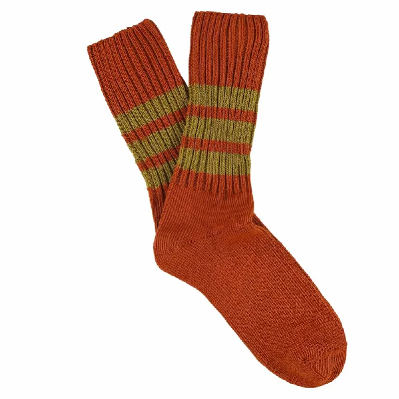 Pay Less Women Stripes Crew Socks - Orange / Gold