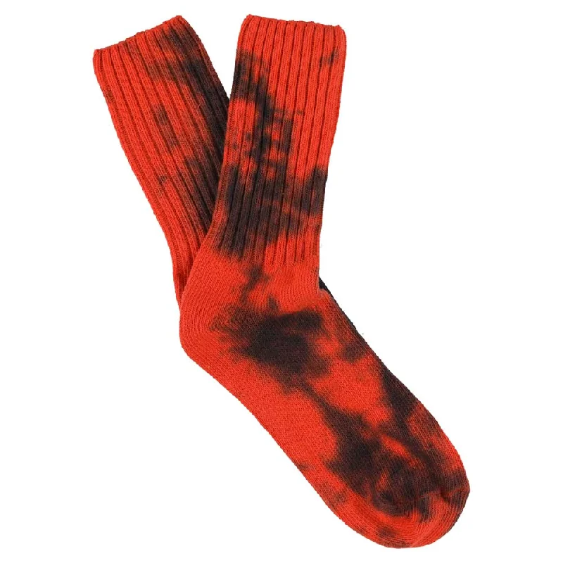 Super Discount Women Tie Dye Socks - Orange / Black